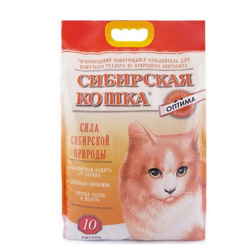 Сибирская кошка "Оптима" 10л, комкующийся