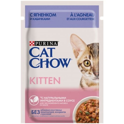 Кэт Чау 85гр - Ягненок/Кабачки - для котят (Cat Chow)