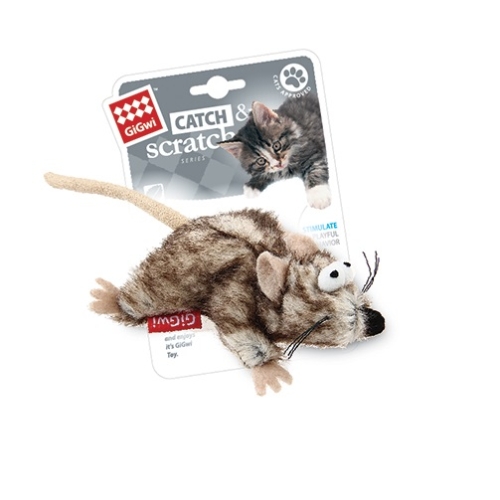 Мышка с кошачьей мятой 8см, серия CATCH & SCRATCH арт.75383 (GiGwi)