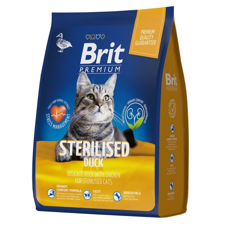 Брит Премиум 800гр - Утка Стерилизед, для взрослых Стерилизованных кошек (Brit Premium by Nature)