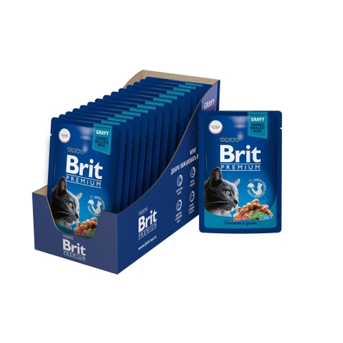 Брит Премиум 85гр - Соус - Цыпленок и Перепелка (Brit Premium) 1кор = 14шт