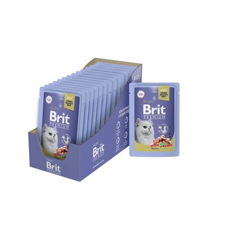 Брит Премиум пауч 85гр - Желе - Форель (Brit Premium by Nature) 1кор = 14шт