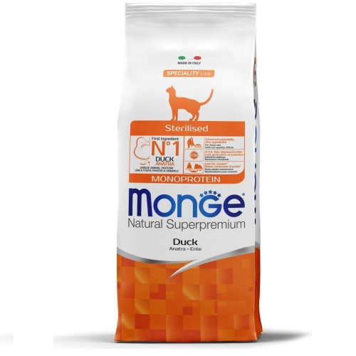 Монж 10кг корм для Кошек Стерилизованных - Монопротеин - Утка (Monge)