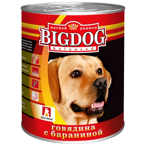 Биг Дог 850гр - Говядина/Баранина (Big Dog), Зоогурман + Подарок