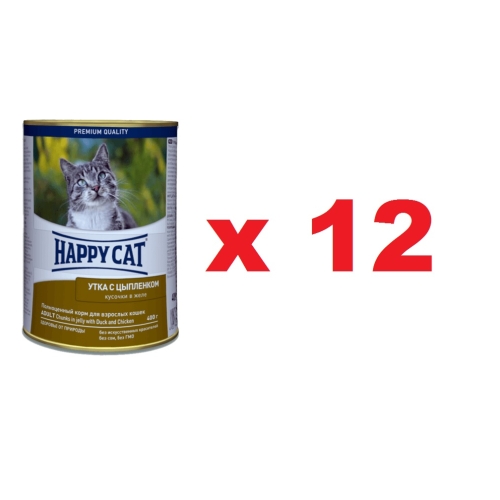 Хэппи Кэт 400гр - Утка/Цыпленок - консервы для кошек (Happy Cat) 1кор = 12шт