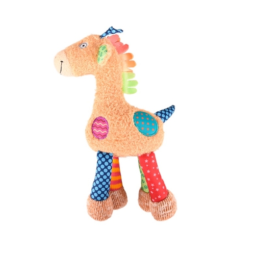 Веселый жираф с пищалкой, плюш/ткань, 30см (Flamingo)