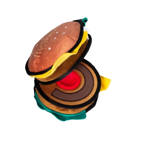 Игрушка для собак Гамбургер для тритсов с пищалкой 18см, серия TRICK'O'TREATS арт.75523 (GiGwi)