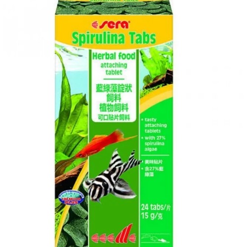 Сера Спирулина Табс, 24шт 15гр, растительный корм в таблетках для рыб (Sera)