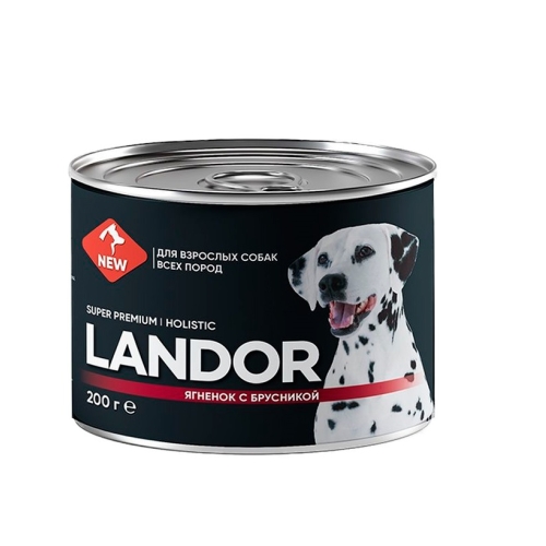 Ландор 200гр - Ягненок/Брусника - консервы для Собак (Landor)