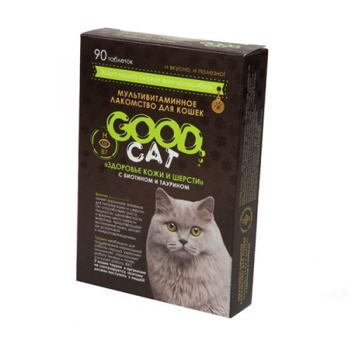 Гуд Кэт 90т - Здоровье Кожи и Шерсти - лакомство для Кошек (Good Cat)