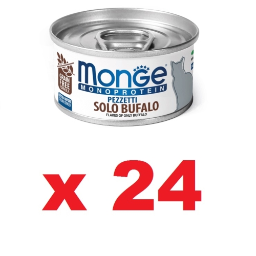 Монж 80гр - Cat Monoprotein - Буйвол - Мясные Хлопья - для кошек (Monge) 1кор = 24шт