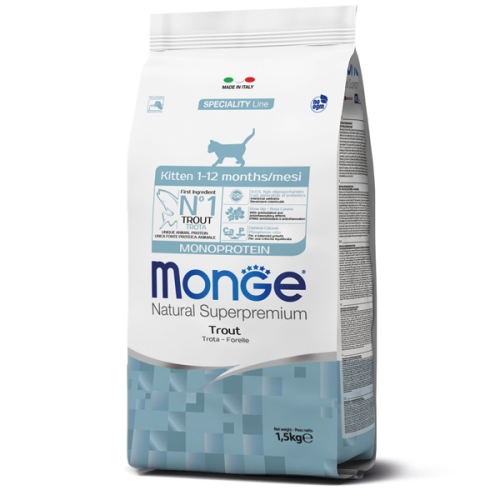 Монж 1,5кг корм для Котят - Монопротеин - Форель (Monge)