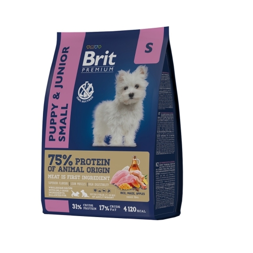 Брит 1кг для щенков Мелких пород Курица (Brit Premium by Nature)