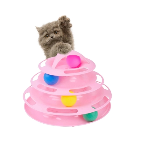 Трек игровой для кошки "Башня с мячами" 25см (Чистый котик)
