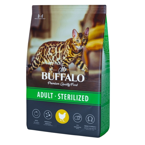 Мистер Буффало 1,8кг - Курица Стерилизед - для кошек стерилизованных (Mr.Buffalo)