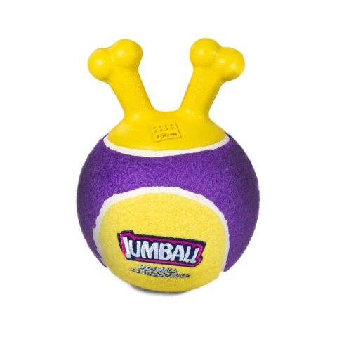 Игрушка для собак Мяч теннисный c ручками желтый 18см, серия JUMBALL арт.75364 (GiGwi)