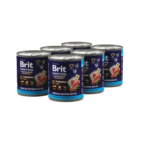 Брит 850гр - Говядина и Рис (Brit Premium by Nature) 1кор = 6шт