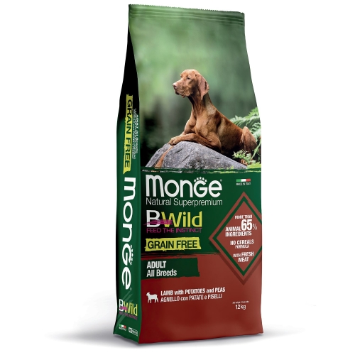 Монж 2,5кг - BWild - Ягненок/Картофель, БЕЗзерновой корм для собак (Monge BWild Grain Free)