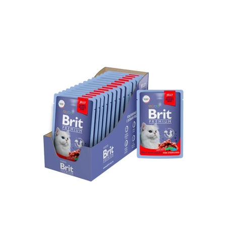 Брит Премиум пауч 85гр - Желе - Мясное Ассорти с Потрошками (Brit Premium by Nature) 1кор = 14шт