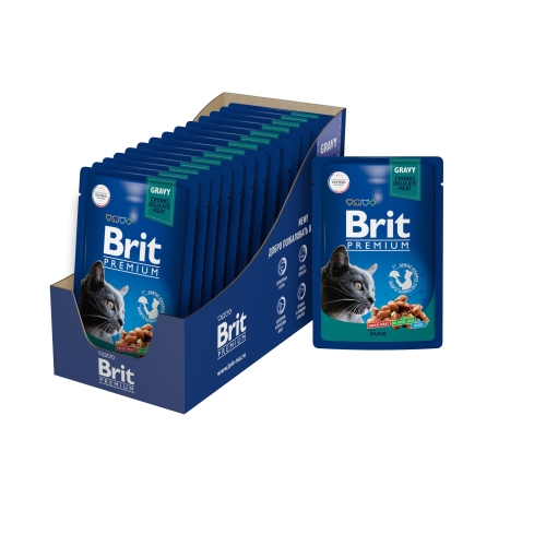 Брит Премиум пауч 85гр - Соус - Утка (Brit Premium by Nature) 1кор = 14шт