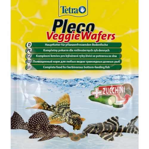 Тетра Плеко Вегги Ваферс 15гр, корм для травоядных донных рыб (Tetra)