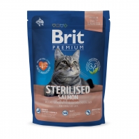 Брит Премиум 1,5кг - Лосось Стерилизед, для взрослых Стерилизованных кошек (Brit)