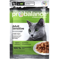 ПроБаланс 85гр пауч - Сенситив в Соусе, для кошек (ProBalance)