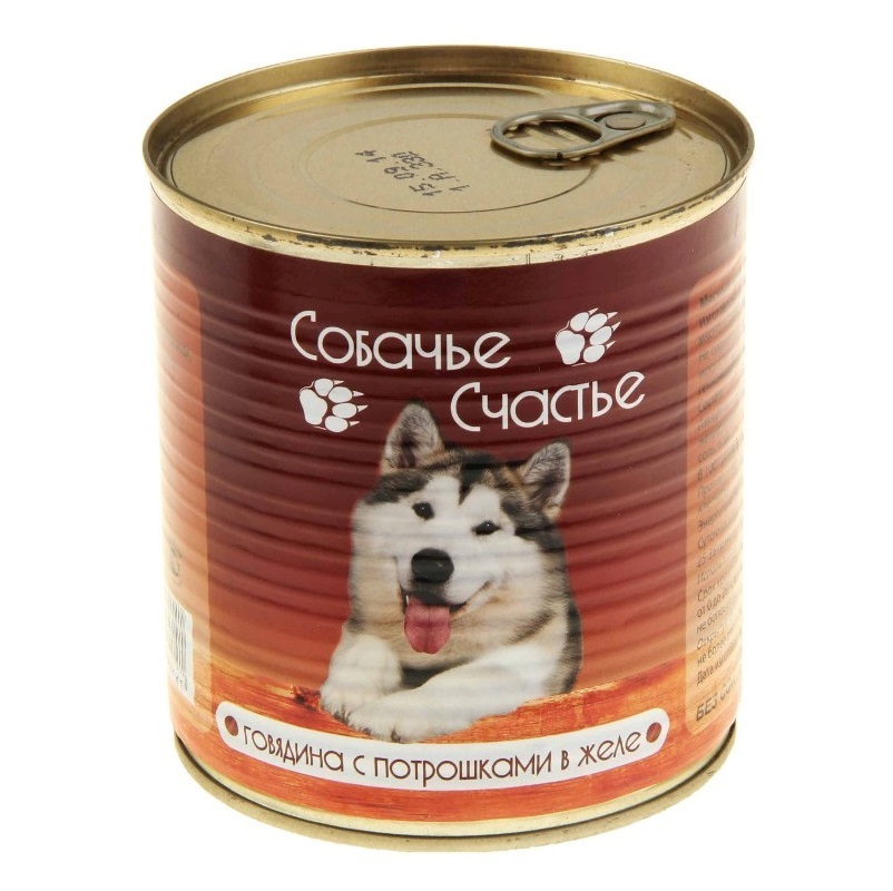 Собачье счастье 750гр - Говядина с потрошками