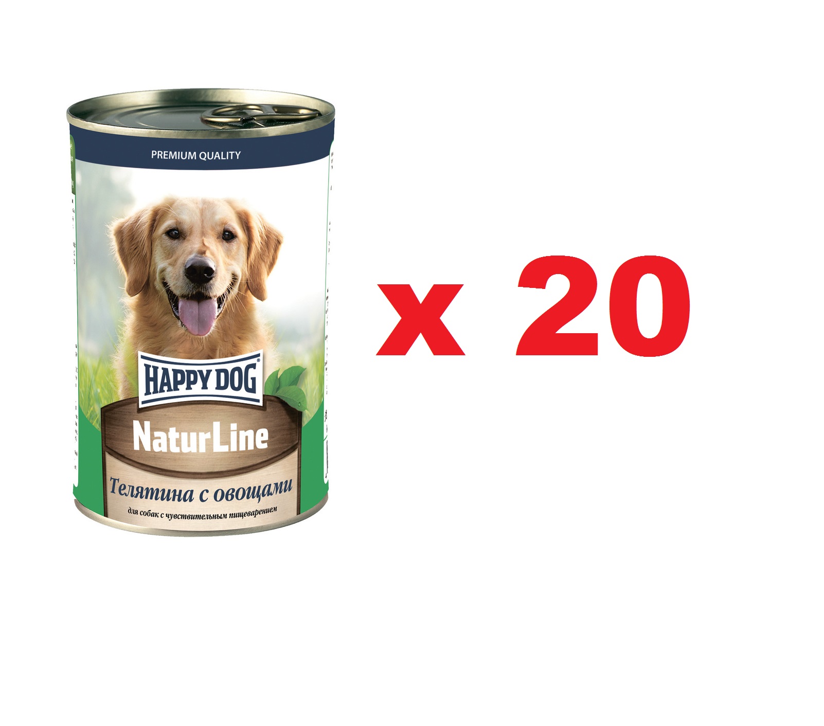 Хэппи Дог 410гр - Телятина/Овощи - консервы для собак (Happy Dog) 1кор = 20шт