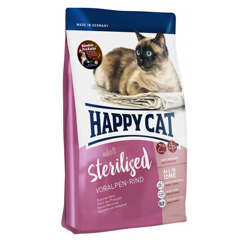 Хэппи Кэт 10кг Альпийская Говядина Стерилизед (Happy Cat)