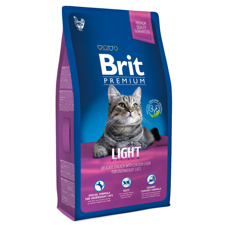 Брит Премиум 800гр - Курица Лайт, для кошек с избыточным весом, низкокалорийный (Brit Premium by Nature)