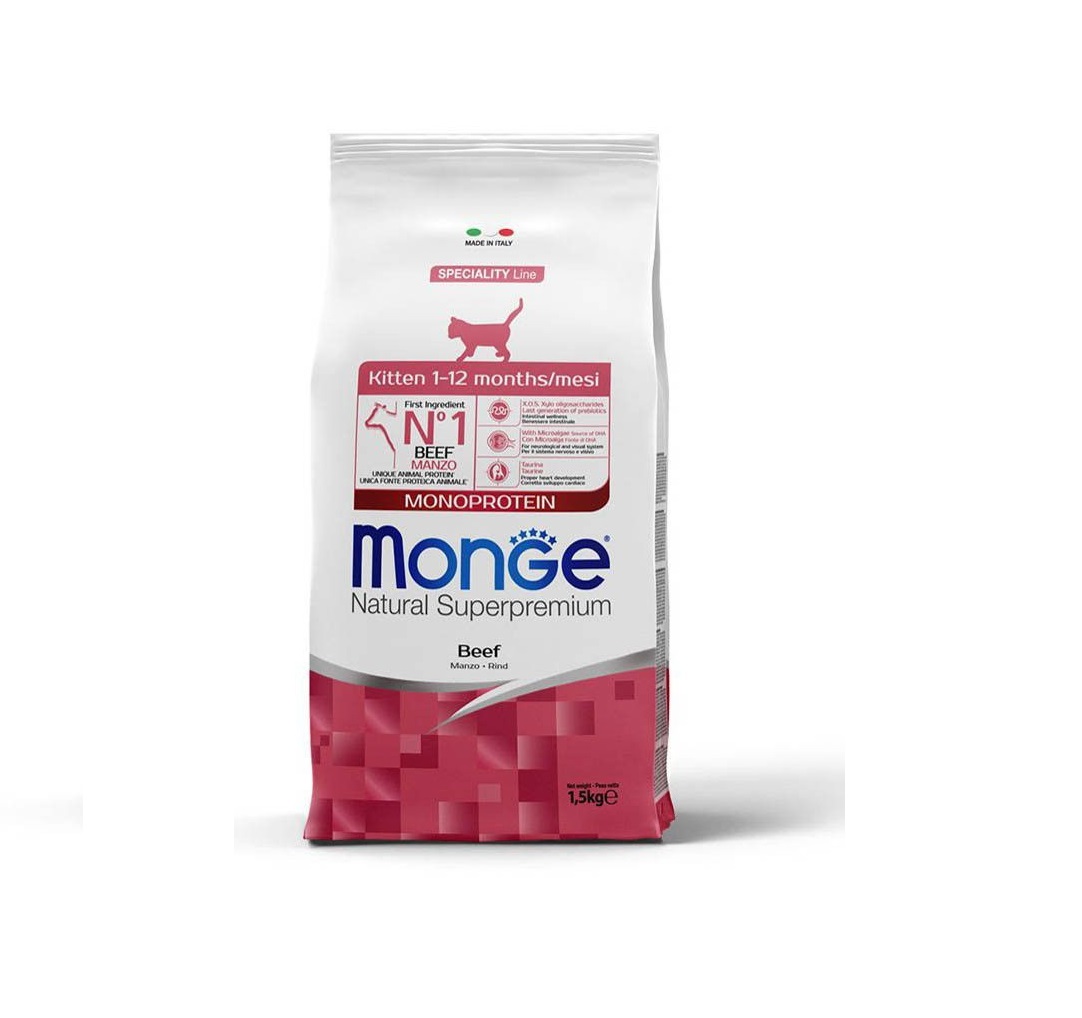 Монж 1,5кг корм для Котят - Монопротеин - Говядина (Monge)