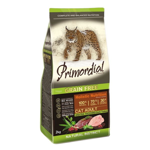 Примордиал 2кг - Утка/Индейка - для кошек (Primordial)
