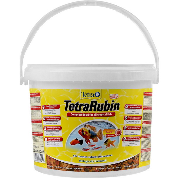 Тетра Рубин 10л (Rubin Flakes) - Хлопья для Окраса, для всех видов рыб (Tetra)