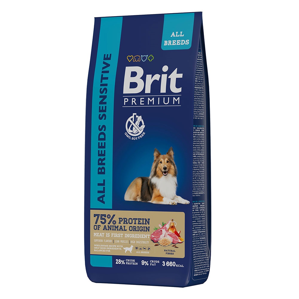 Брит 18кг для собак всех пород Ягненок (Brit Premium by Nature)