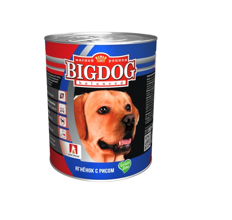Биг Дог 850гр - Ягненок/Рис (Big Dog), Зоогурман + Подарок