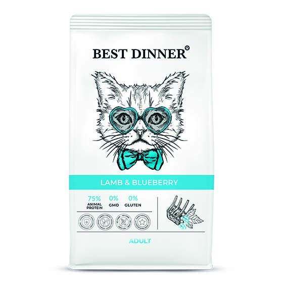 Бест Диннер 400гр - Ягненок/Голубика - для кошек (Best Dinner)