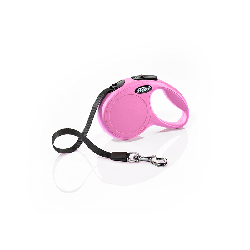 Рулетка "Флэкси" Классик NEW M (5м, 25кг, лента), Flexi - Розовый, ремень