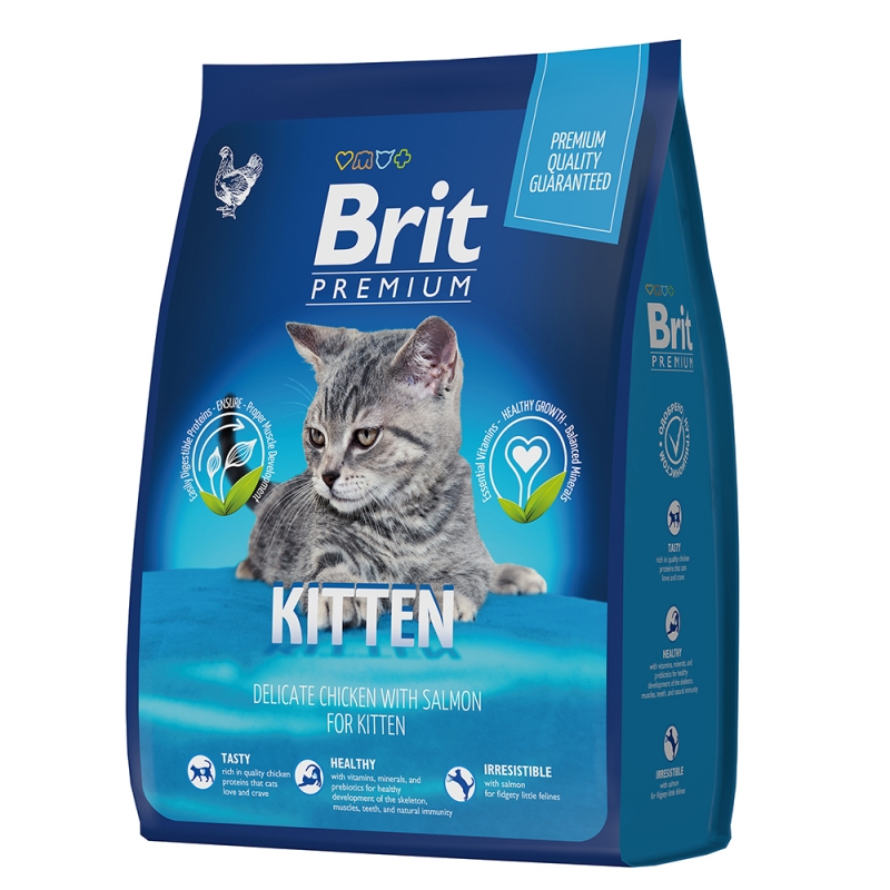 Брит Премиум 2кг - Курица Киттен, для Котят (Brit Premium by Nature)