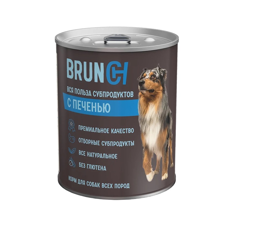 Бранч 340гр - Печень - консервы для собак (Brunch)
