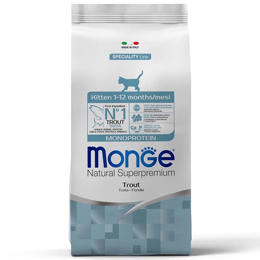 Монж 10кг корм для Котят - Монопротеин - Форель (Monge)
