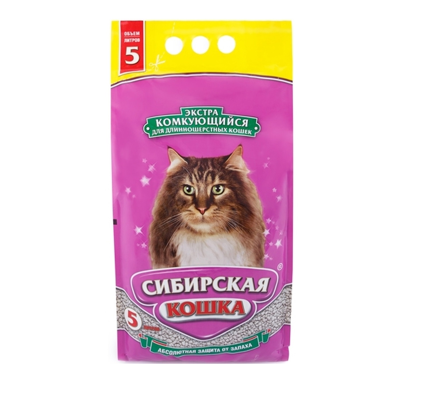Сибирская кошка "Экстра" комкующийся, 5л для длинношерстных кошек