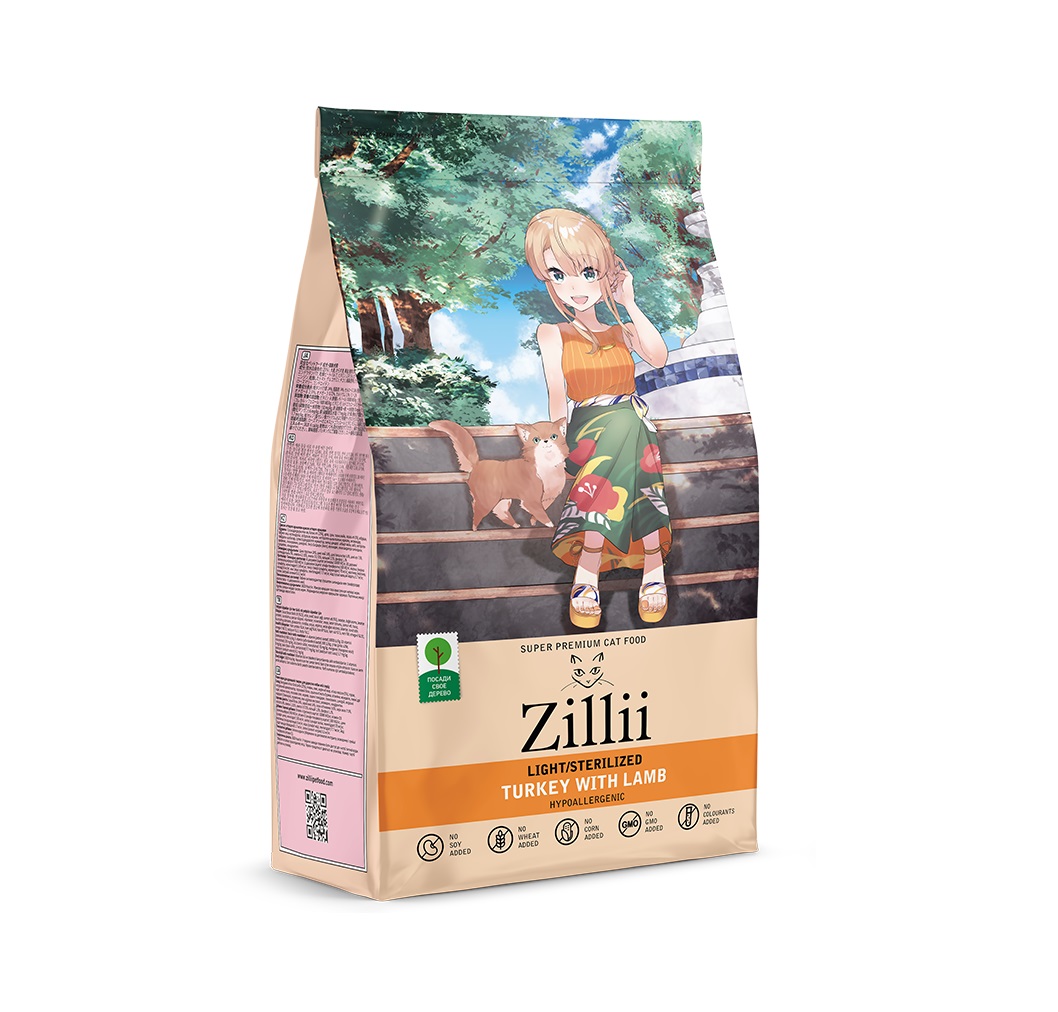 Зилли 2кг - Индейка/Ягненок, для кошек Стерилизованных (Zillii) + Подарок