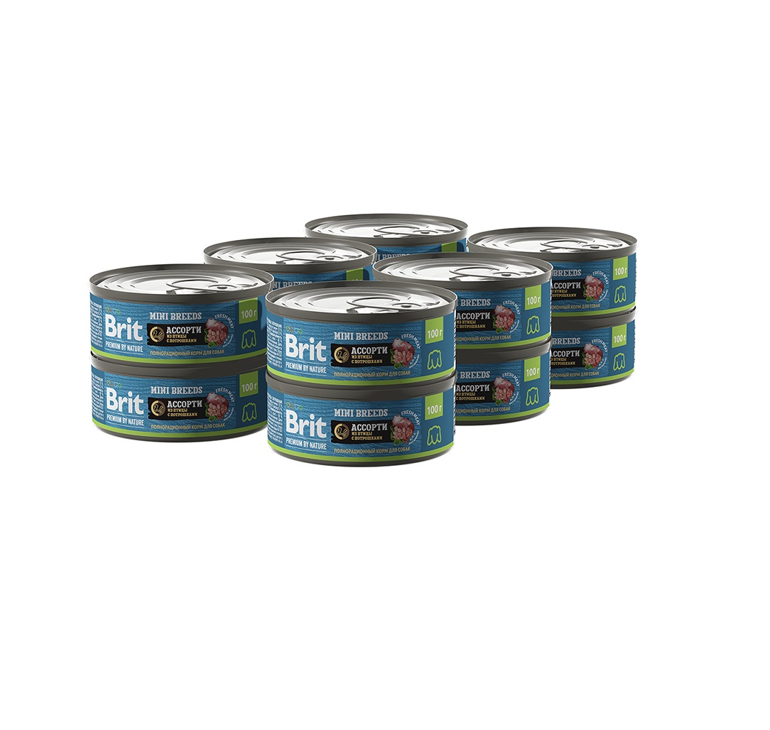 Брит 100гр - Мини - Курица/Цукини - консервы для собак Мелких пород (Brit Premium by Nature) 1кор = 12шт