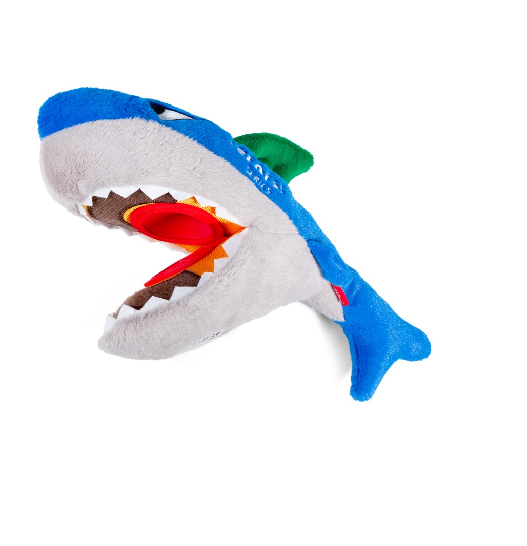 Игрушка для собак Акула для тритсов с пищалкой 30см, серия TRICK'O'TREATS арт.75524 (GiGwi)