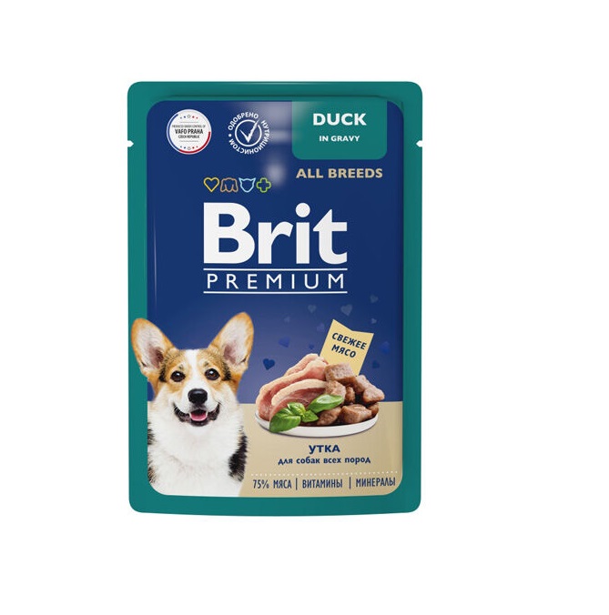 Брит 85гр - Утка - Соус - для Собак (Brit Premium by Nature)
