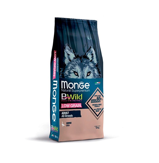 Монж 2,5кг - BWild - Гусь, НИЗКОзерновой корм для собак (Monge BWild Low Grain)