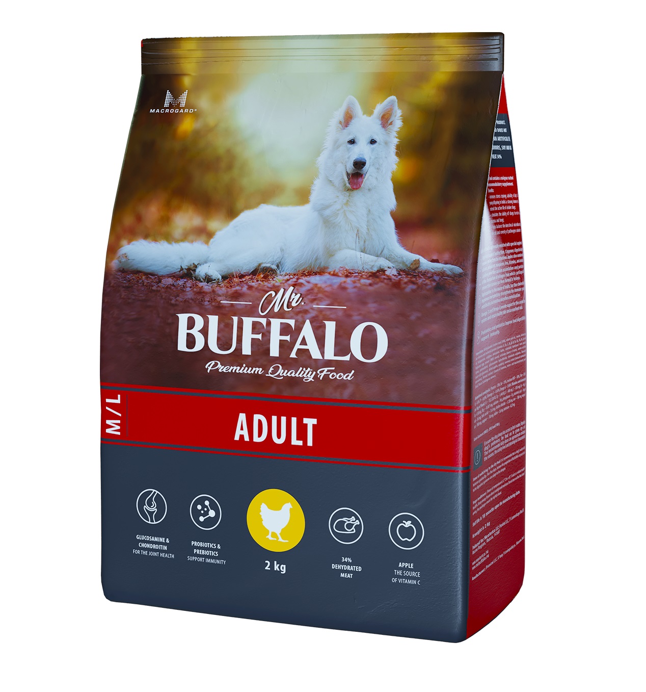 Мистер Буффало 2кг - Курица - для собак (Mr.Buffalo) + Подарок