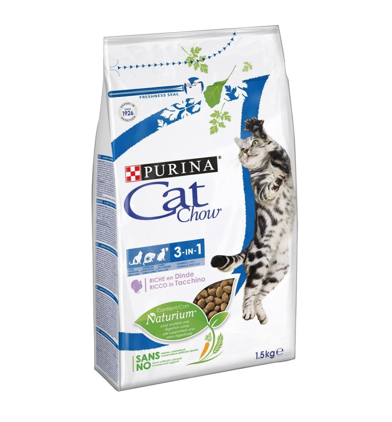 Кэт Чау 1,5кг. 3 в 1 (Cat Chow)