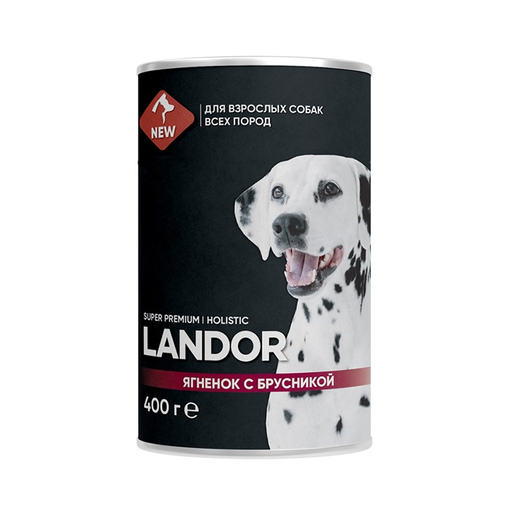 Ландор 400гр - Ягненок/Брусника - консервы для Собак (Landor)